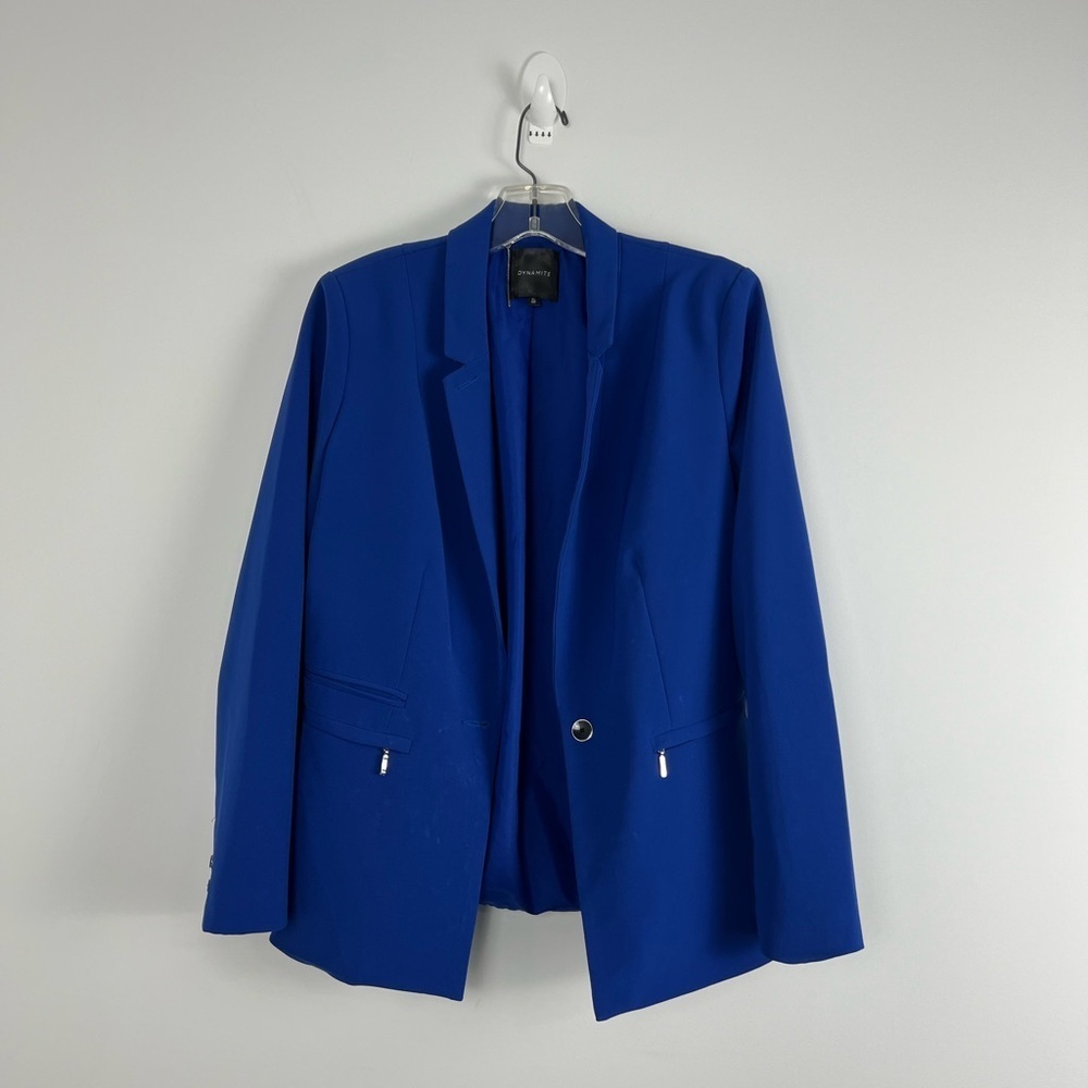 Women’s DYNAMITE Royal Blue Single-Button Blazer Jacket LG
